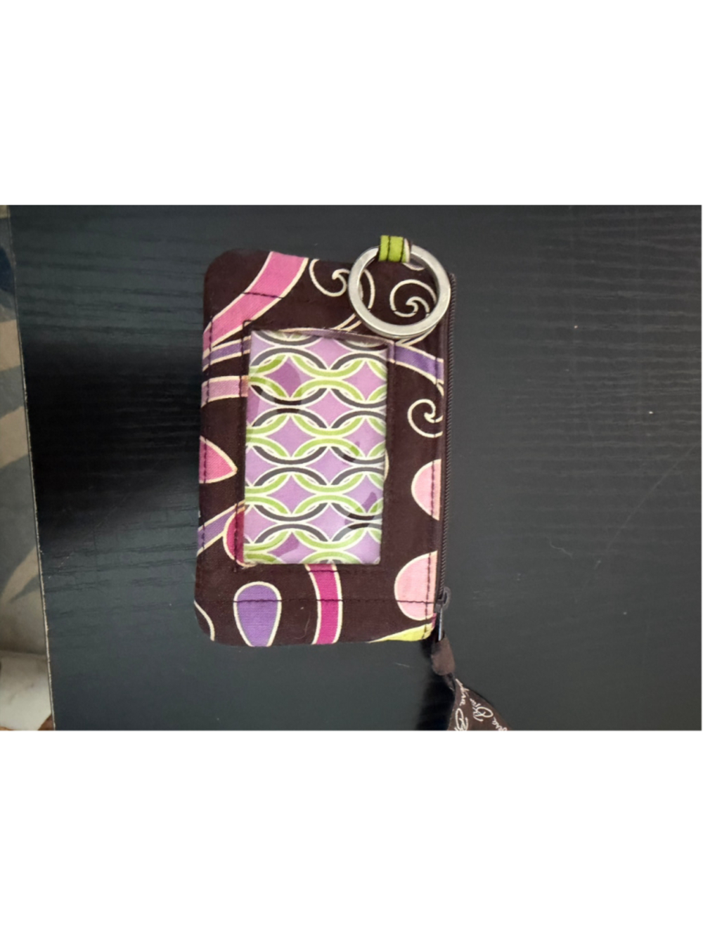 Women's Vera Bradley Wallet One Size Brown Purple Floral ID Case